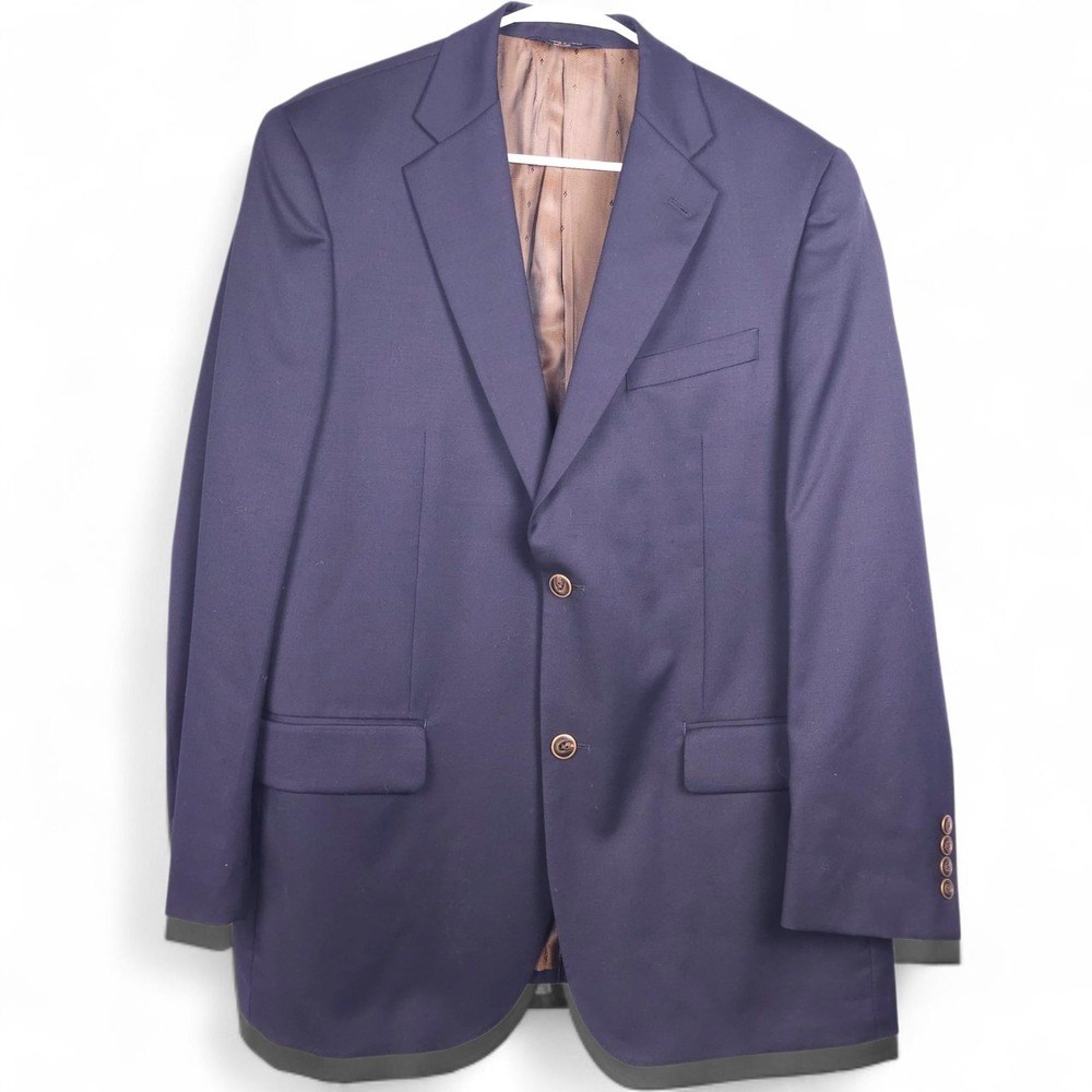 Joseph & Feiss Gold Blazer Men's 40R Navy Blue Sport Coat Jacket 100% Wool